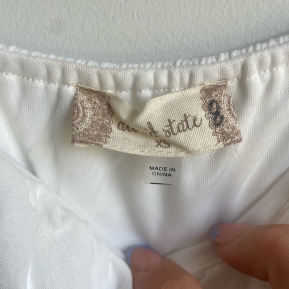 Altar’d state Jumpsuit NWT XS business casual navy and white poof sleeves (J) - Picture 4 of 6